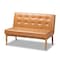 Baxton Studio Arvid Mid-Century Modern Tan Faux Leather and Walnut Brown Finished Wood 5-Piece Dining Nook Set 175-10837-10838-10839-9305-Zoro - alternate 9